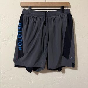 Peloton Four Laps Men’s Gray and Black Athletic Shorts